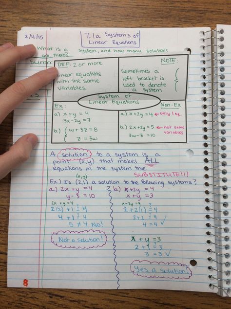 4704 Middle School Math Notes, Equations Notes, Multi Step Equations Worksheets, Equations And Inequalities, Linear Inequalities, Multi Step Equations, Teaching Algebra, Systems Of Equations, Notebook Pages