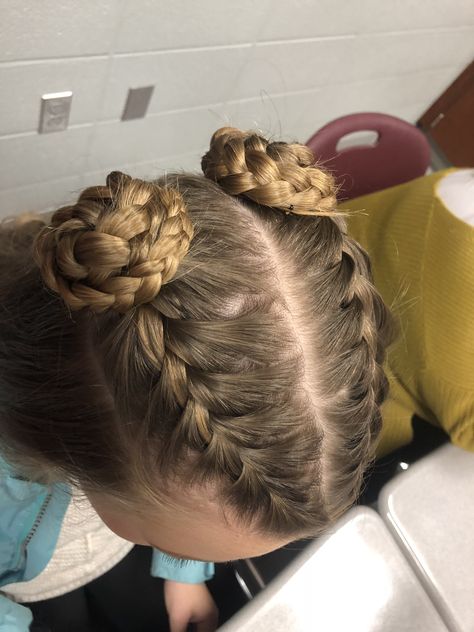 Space buns! Long hair. Long hairstyles. Hairstyles. My work 😍 check out my Facebook for more 😉 Low Braided Space Buns, French Braids With Space Buns, French Braids Into Space Buns, French Braid Into Space Buns, French Braid Space Buns Low, Ballet Bun With Braid, French Plait, Space Buns, Gorgeous Braids