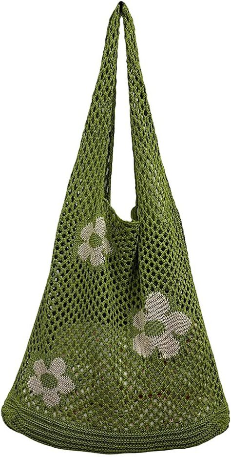 Now $16. Shop and get ideas of how to wear amazon.com Amazon.com: Hobo bag for women contrast color large capacity tote bag shoulder bag women's trendy knitted bag(Light green) : Clothing, Shoes & Jewelry or find similar products for less. Crochet Hobo Bag, Y2k Purse, Green Clothing, Mesh Beach Bags, Casual Purse, Bag Y2k, Knitting Tote Bag, Aesthetic Bags, Knitted Bag