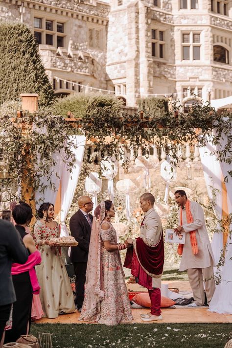 Asian Fusion Wedding, Hatley Castle, Indian Wedding Venue, Bc Wedding, Hindu Wedding Ceremony, Castle Wedding Venue, Hindu Ceremony, Wedding Theme Inspiration, Victoria Wedding