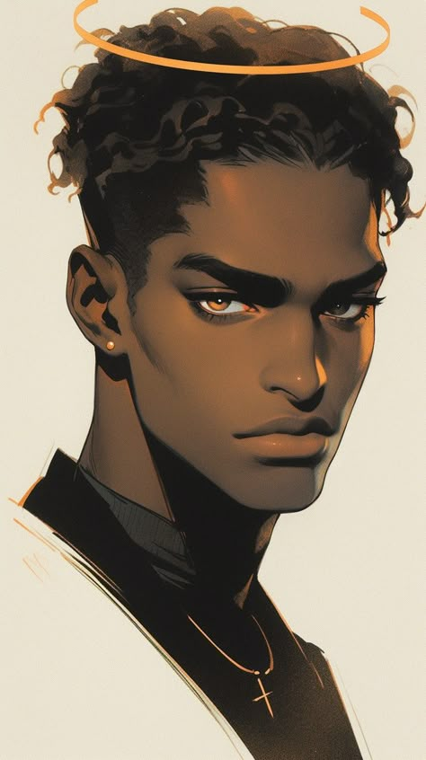 Black Anime Guy, Ange Demon, Everyday Art, Face Characters, Animation Art Character Design, Black Anime Characters, Black Artwork, Character Inspo, Character Design Male