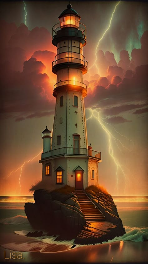 Famous Lighthouses, Lighthouses Photography, Eagle Images, Sailing Art, Beautiful Scenery Photography, Lighthouse Photos, Night Sky Photography, Lighthouse Painting, Lighthouse Pictures