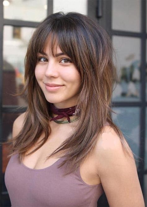 20 Sumptuous Face Framing Bangs Hairstyle for Women Long Shag Haircut, Bangs With Medium Hair, Shoulder Hair, Brunette Balayage Hair, Awesome Hair, Midlength Haircuts, Peinados Fáciles Para Cabello Corto, Shoulder Length Hair Cuts, Mid Length Hair