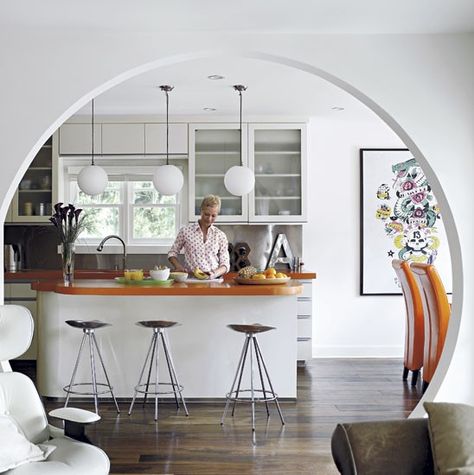 Round Doorway, Archways In Homes, Loft Kitchen, Hollywood Homes, Kitchen Lighting, Interior Architecture Design, A Kitchen, My Dream Home, Ideal Home