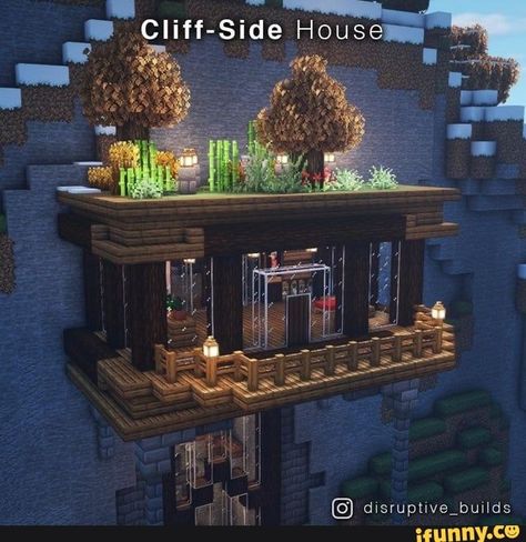 Tap to see the meme Cliff House Minecraft Aesthetic, Minecraft House On A Cliff, Minecraft Mine House Ideas, Minecraft House Cliffside, Minecraft Modern Cliff House, Minecraft House In Cliff, Minecraft House On Side Of Mountain, Minecraft House Side Of Mountain, Cliff Minecraft House