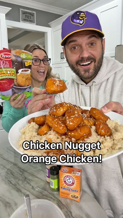 Easiest Orange Chicken Nugget Recipe! | orange, chicken nugget, chicken meat, orange chicken, recipe | Orange Chicken with Chicken Nuggets! 🤯 This is incredible! | By Team Balmert | Facebook Orange Chicken With Frozen Nuggets, Orange Chicken Nugget Recipe, Chicken Nugget Orange Chicken, Orange Chicken With Chicken Nuggets, Frozen Chicken Nuggets Ideas, Leftover Chicken Nuggets Recipes, Frozen Chicken Nugget Recipes, Recipes Using Chicken Nuggets, Chicken Nugget Meals