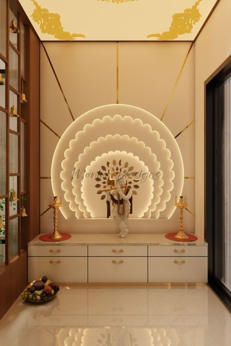 Mandir Side Partition Design, Dev Ghar Design, Mandir Room Design, Mandir Design Puja Room Modern, Mandir Design Puja Room, Pooja Room Ideas Indian Modern, Pooja Units, Pooja Room Ideas Indian, Pooja Area