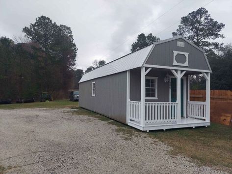 This 12x40 converted shed tiny home is a great family home with a small footprint! Three sizable sleeping areas including main floor bedroom! 12x40 Tiny House Floor Plans, Arch Cabins, 12x40 Shed House Interior, Small Metal Building, Small Metal Building Homes, Shed To Home, Converted Shed, Shed Tiny Home, Shed Tiny House