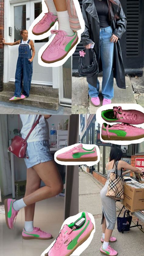 Puma Shoes Outfit, Capsule Wardrobe Jewelry, Puma Palermo, Puma Outfit, 00s Style, Pink Pumas, Outfit Plan, Pumas Shoes, Dream Shoes