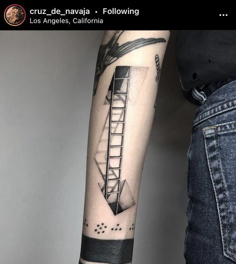 Ladder Tattoo, Origami T Rex, Awesome Tattoo Designs, Mario Tattoo, Tool Tattoo, Sailor Tattoo, Free Hand Tattoo, Bottle Tattoo, Trending Tattoo