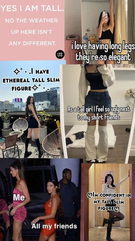 Height Manifestation, Manifesting Vision Board, Dream Vision Board, Vision Board Affirmations, Vision Board Manifestation, Feminist Quotes, Classy Aesthetic, Tall Girl, Long Legs