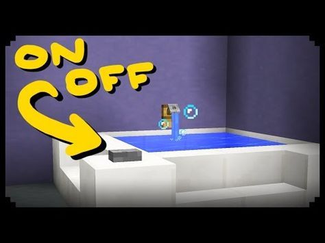 ✔ Minecraft: How to make a Working Shower - YouTube Minecraft Shower Ideas, Shower Minecraft, Minecraft Bathtub, Minecraft Hot Tub, Minecraft Redstone, Minecraft Modern, Easy Minecraft Houses, Diy Minecraft, Cool Minecraft Houses