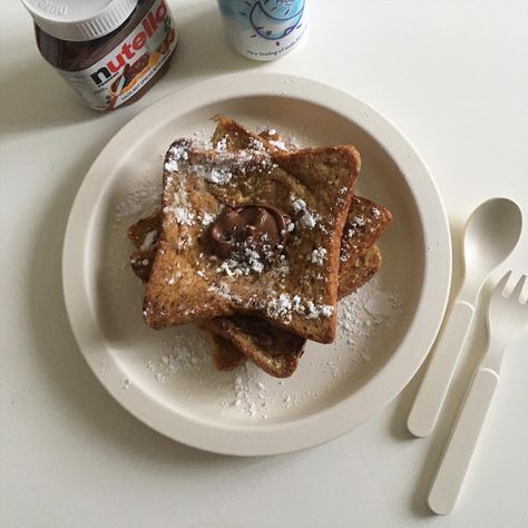 Aesthetic Nutella, French Toast Nutella, French Toast Aesthetic, Toast Nutella, Toast Aesthetic, Nutella French Toast, Nutella, French Toast, Toast