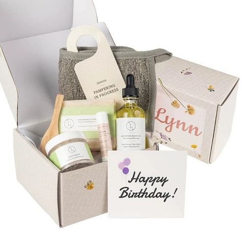 Happy birthday gift for women Lavender Body Oil, Lavender Spa, 40th Birthday Gifts For Women, Spa Box, Gift Baskets For Women, Spa Gift Basket, Bath Gift Set, Spa Gift Box, Bath Gift