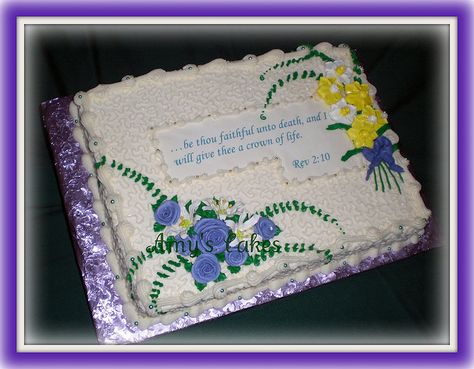 Reception cake for funeral | Flickr - Photo Sharing! Speciality Cakes, Reception Cake, Cupcake Cookie, Flower Cakes, Specialty Cake, Wet Felting Projects, Decorating Cakes, Cake Trends, Dessert Cake