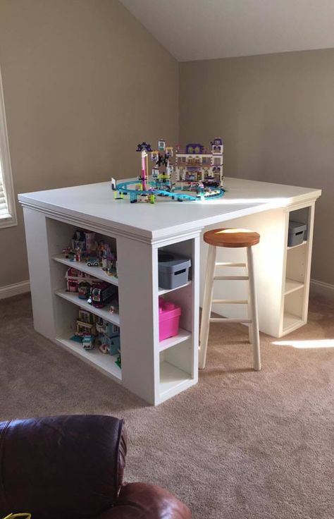 Project Table Ideas, Diy Kids Craft Table, Diy Craft Table, Kids Craft Tables, Playroom Table, Crafting Table, Craft Table Diy, Craft Closet, Project Table