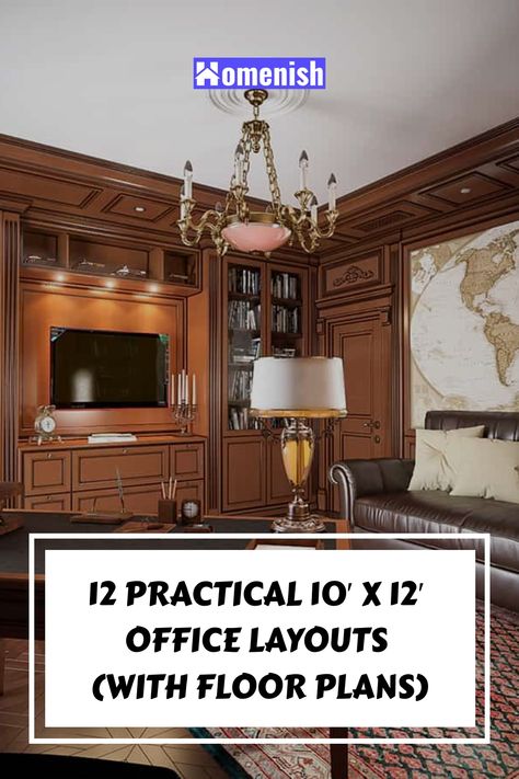 Organizing a small office can be a creative exercise. This article offers twelve 10′ x 12′ office layouts that are practical and efficient, each with a detailed floor plan for your convenience. Executive Office Layout Floor Plans, Office Configuration Layout, 2 Desk Office Layout Ideas, 10x12 Home Office Layout, 8 X 12 Office Layout, 9x12 Office Layout, Therapy Office Layout Floor Plans, 10x12 Office Design, Efficient Office Layout