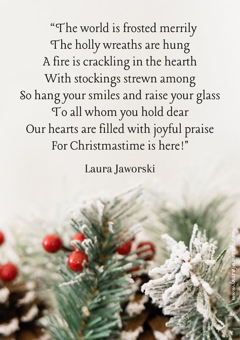 Christmastime Is Here by Laura Jaworski (@bugburrypond) ☃️ December Poetry, Laura Jaworski, Christmas Movie Quotes, Christmas Prep, Art Boutique, Profound Quotes, Holly Wreath, Christmas Poems, Winter Quotes