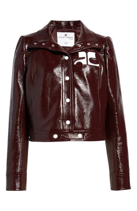 Vinyl Jacket, Band Au, Polyvore Clothes, Sophisticated Outfits, Professional Outfits, Cropped Jacket, Faux Leather Jackets, Red Jacket, Crop Jacket