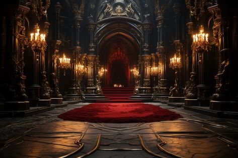 Step Into the Enigmatic World of Dark Academia and Vampire Aesthetics Vampire Architecture, Vampire Palace, Dark Palace Aesthetic, Palace Aesthetic Dark, Dark Red Castle Aesthetic, Vampire Aesthetics, Vampire Castle Aesthetic Red, Vampire Kingdom, Wooden Desks