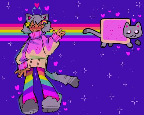 Nya Cat, Eyestrain Art, Nyan Cat, Swag Art, Scene Art, Scene Kids, Arte Inspo, Cute Art Styles, Sketchbook Art Inspiration