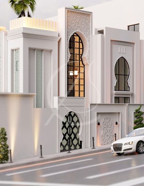 Islamic Architecture House, Arabic Villa, Dekorasi Maroko, Architecture Structure, Mosque Design, Classic House Exterior, Modern Villa Design, Classic House Design, House Outside Design