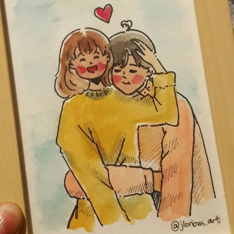 Cute couple drew it using watercolor and special watercolor paper. Used a little bit of marker for the outline #draw #CoupleGoals #coupleart #lovelife #drawings #ArtOfTheDay #artist #artwork #watercolor #cartoon Couple Drawing Watercolor, Couples Cartoon Drawing, Watercolor Art Couple, Cartoon Couple Drawings, Romantic Watercolor Painting, Couple Watercolor Painting, Couple Watercolor, Watercolor Cartoon, Artwork Watercolor