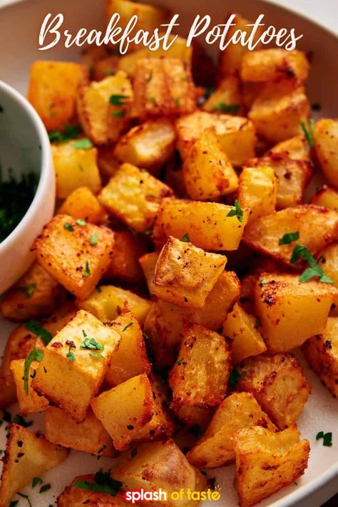 Breakfast Potatoes Recipe, Vegan Egg Rolls, Crispy Breakfast Potatoes, Egg Rolls Recipe, Potato Breakfast Recipes, Vegan Egg, Breakfast Bread Recipes, Seasoned Potatoes, Egg Roll Recipes