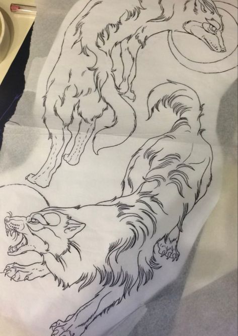 Skol And Hati, Two Wolves Tattoo, Fenrir Tattoo, Skoll And Hati, Tatuagem Masculina Pequena, Wolf Tattoo Sleeve, Norse Tattoo, Nordic Tattoo, Wolf Tattoo Design