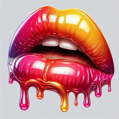 Premium Photo | Dripping with Color Glossy Lips Illustration Pretty Armor, Lips Tattoos, Swag Pictures, Lips Illustration, Lip Artwork, Characters From Movies, Pop Art Lips, Lips Art Print, Pink Witch