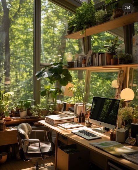 Lots Of Plants, Casa Vintage, Style Deco, Room Idea, Dream Apartment, House Goals, Dream House Decor, Home Office Design, House Inspo