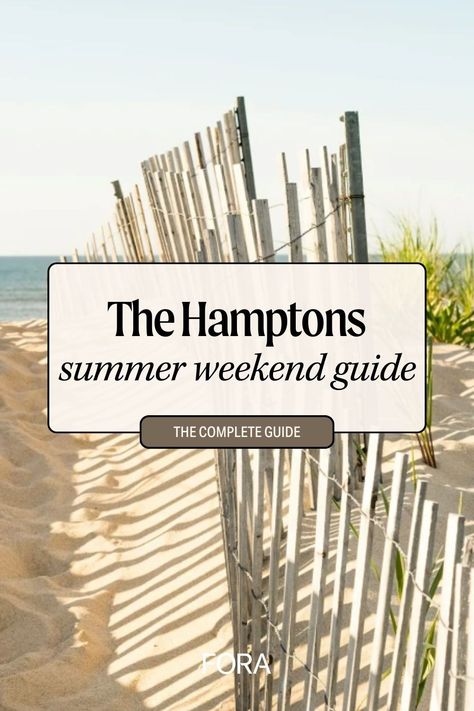 The Hamptons are the perfect New York summer getaway, and this guide has all the tips on how to maximize a weekend in Montauk. From sandy beaches to upscale houses and restaurants, The Hamptons is the perfect spot for a charming coastal summer weekend. Want to access exclusive perks and experiences for your Hamptons trip for free? Connect with us to book your trip at foratravel.com. Hamptons Trip, Travel Agent Career, Hamptons Vacation, Surf Lodge, Santorini Hotels, New York Summer, Coastal Summer, Beach Weekend, Us Travel Destinations