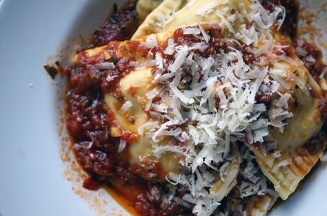 lamb ricotta ravioli.  mmmmm meat and cheese stuffed pasta squares.  this is really a pretty easy dish to make, especially if you buy you... Lamb Ravioli, Cheese Stuffed Pasta, Pasta Dough Recipes, Gourmet Meat, Ricotta Ravioli, Stuffed Pasta, Ravioli Lasagna, Letter Blocks, Ravioli Recipe