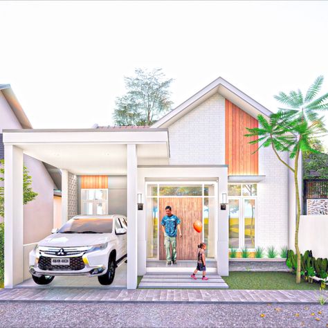 Desain Rumah Cantik 1 lantai dengan Kolam Renang, Lahan 8x12 m Design Inspiration, House Design, Architecture, Design