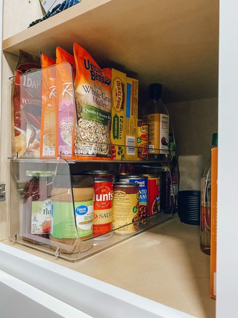 4 Tools to Successfully Organize Your Kitchen Cabinets | Crazy Life with Littles - DIY & Home Decor Small Pantry Cabinet, Deep Pantry Organization, Deep Pantry, Kitchen Cupboard Organization, Diy Pantry Organization, Tall Kitchen Cabinets, Kitchen Cabinet Organization Ideas, Small Pantry Organization, Organization Pantry