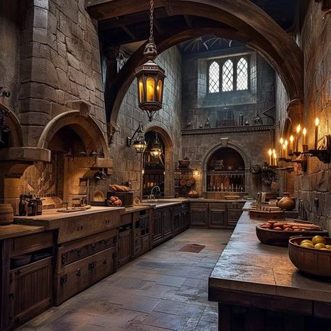 Fantasy Art Castle Interior, Irish Castles Interior, Castle Themed House, Medieval Castle Kitchen, Castle Rooms Aesthetic, Medieval Houses Interior, Medieval Castle Aesthetic Interior, Medieval Kitchen Aesthetic, Medieval House Aesthetic