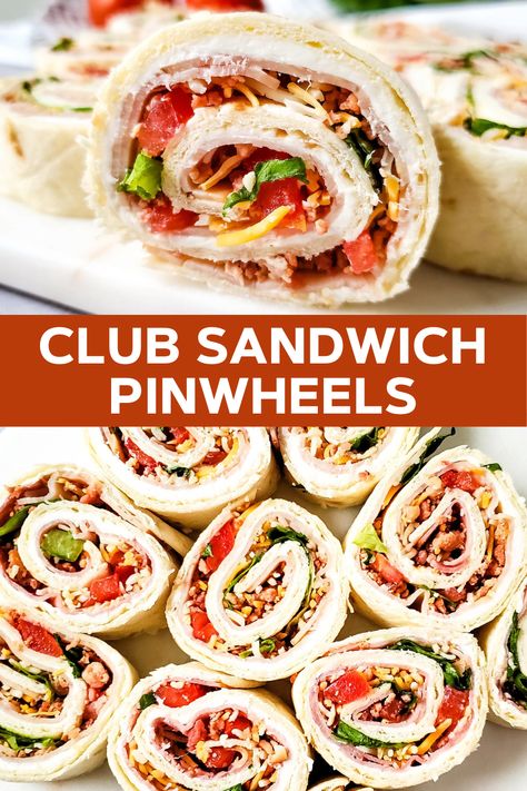 Club Sandwich Appetizer, Hey Roller Pinwheels, Pinwheel Recipes Italian, Ham And Pimento Cheese Pinwheels, Turkey Bacon Pinwheels, Sams Club Pinwheels Recipe, Deli Meat Pinwheels, Ham And Turkey Pinwheels, Protein Pinwheels