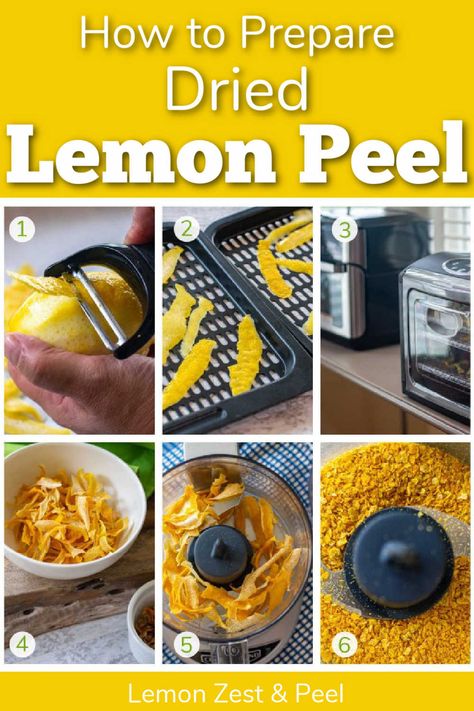 Everything you need to know on how easy it is to peel and dry lemon peels and zest using dehydrator and oven methods. Dehydrated Lemon Peel, Dehydrator Recipes Fruit, Orange Peels Uses, Lemon Water Health Benefits, Lemon Water Before Bed, Lemon Peels, Homemade Rubs, Dried Lemon Peel, Dehydrating Food