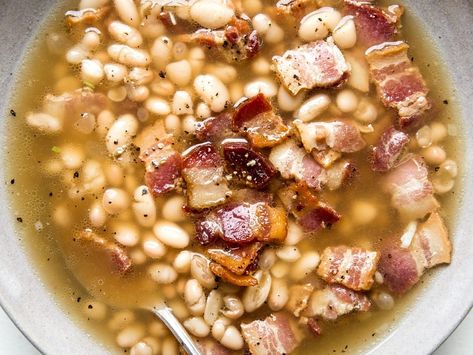 Bean Soup With Bacon, Bean And Bacon Soup, Soup With Bacon, White Bean Soup Recipes, The Modern Proper, Modern Proper, Soup Beans, Bacon Soup, One Pot Dinners