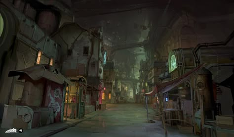 ArtStation - Arcane - Background painting Arcane Environment Concept Art, The Undercity Arcane, Arcane Cityscape, Arcane Environment Art, Arcane Concept Art Environment, Arcane Background Art, Arcane Architecture, Undercity Arcane, Arcane Undercity