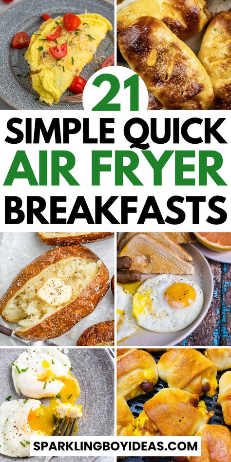 Kickstart your mornings with our air fryer breakfast recipes! Explore a world of quick air fryer breakfast ideas, perfect for busy schedules. From fluffy air fryer pancakes to savory air fryer breakfast potatoes and air fryer bacon, we've got you covered. Try our healthy air fryer recipes, including low-carb and gluten-free breakfasts. Try our high-protein air fryer breakfasts and filling air fryer breakfast burritos. Perfect for families, our kid-friendly air fryer breakfast bites are a hit. Air Fryer College Recipes, Healthy Air Fryer Protein, Savory Air Fryer Recipes, Air Fryer Keto Breakfast, Brunch Ideas Air Fryer, High Protein Breakfast Air Fryer, Airfryer Recipes Low Calorie, Breakfast Ideas With Potatoes And Eggs, Air Fryer Recipes For Breakfast