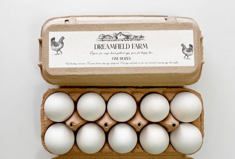 Egg Carton Label Egg Packaging, Carton Design, Eggs For Sale, Customizable Labels, Duck Eggs, Egg Box, Labels Diy, Editable Labels, Egg Carton