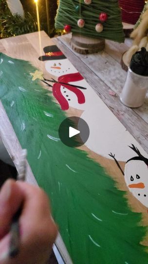 4.5M views · 46K reactions | Since y'all loved my last snowman sign so much I decided to paint another one similar! ☃️ I didn't get to completely finish it but I'll share pics once I do! ❤️

#snowmandecor #snowman #porchsigns #handpainted #snowmanart #christmastree #christmasgiftideas | Love Crafted Decor Cute Snowman Painting, Christmas Homemade Decorations, Christmas Snowman Painting, Christmas Store Windows, Christmas Clay Ornaments, Xmas Tree Diy, Snowman Pictures, Snowman Xmas Tree, December Crafts