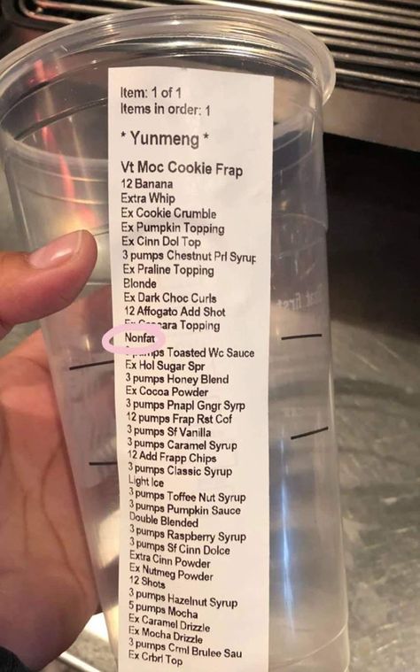 One hopes an order like this is a joke, but it's never a sure thing. #coffee #orders #wtf #absurd #ridiculous Longest Starbucks Order, Orders From Starbucks, Coffee Orders, Starbucks Orders, Starbucks Order, How To Order Starbucks, Sure Thing, Syrup, Sauce