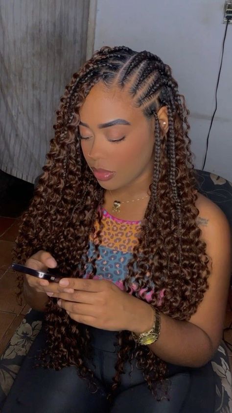 Braids With Leave Out, Braids For Prom, Good Hair Styles, Long Hair Styles Braids, Curly Braids For Black Women, Womens Braids, Hairstyles For Long Hair Braids, Cute Braids Hairstyles, Hair Braids Styles