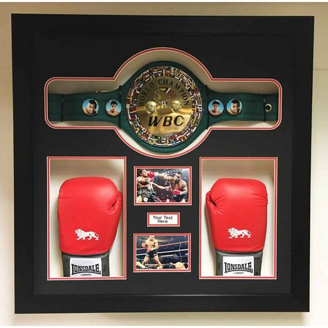 Boxing Championship Belt &Glove 3D BoxDisplay Case Frame for Any Boxing Belt and Glove. Boxing Glove Display, Boxing Belts, Glove Display, Boxing Belt, Wwe Belts, Cheap Picture Frames, 3d Box Frames, Custom Picture Frames, Belt Display