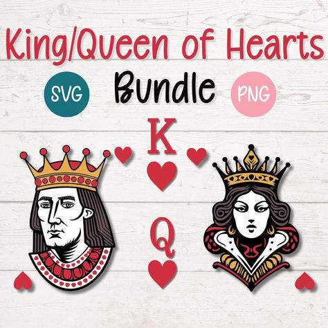 Queen Of Hearts Svg, King And Queen Of Hearts, Hearts Svg, Poker Night, Game Lovers, Casino Theme, King And Queen, Tech Support, Playing Card