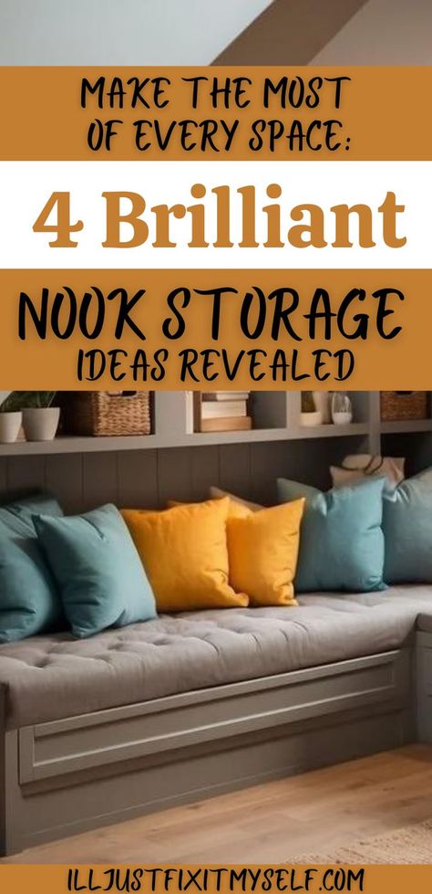 Transform awkward nooks into functional storage areas. Corner Storage Ideas, Clever Storage Ideas, Decluttering Ideas, Office Nook, Overhead Storage, Corner Storage, Smart Storage, Storage Hacks, Clever Storage