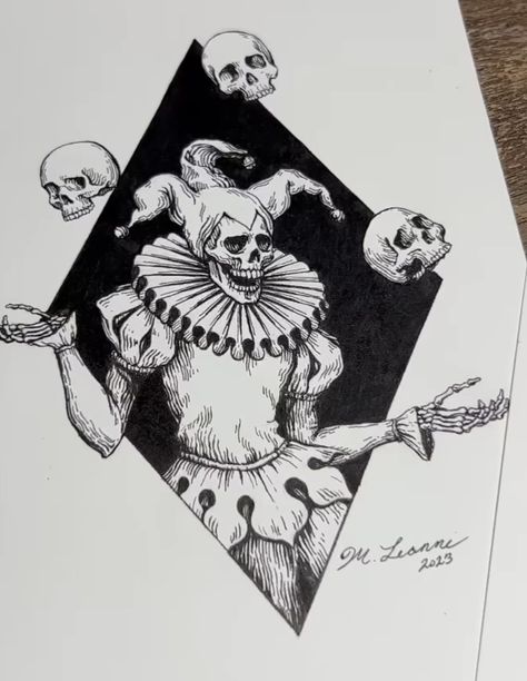 Jester Tattoo, Medieval Tattoo, Idea Tattoo, Sigil Tattoo, Clown Tattoo, Sak Yant Tattoo, Joker Tattoo, Theme Tattoo, Flash Tattoo Designs