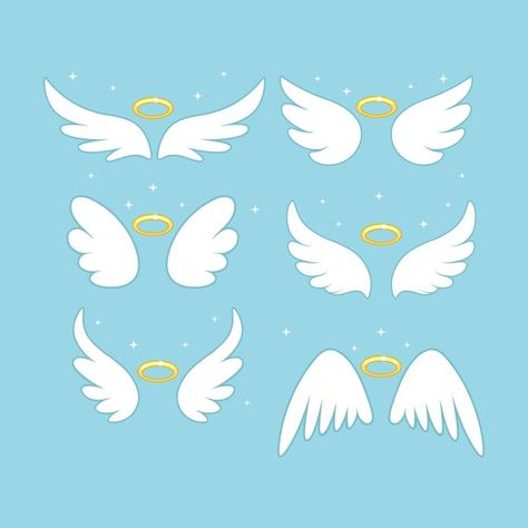 Sparkle angel fairy wings with gold nimbus, halo isolated on background. Vector cartoon design. Angel Wings Cartoon, Wings Sketch, Angel Wings Painting, Angel Wings Drawing, Angel Wings Illustration, Eagle Vector, White Angel Wings, Wings Drawing, Gold Angel Wings